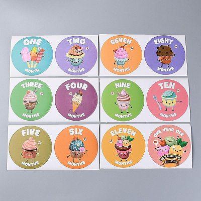 1~12 Months Number Themes Baby Milestone Stickers DIY-H127-B14-1