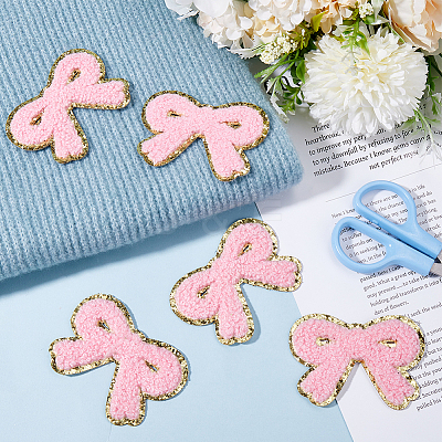 12Pcs Bowknot Towel Cloth Computerized Embroidery Cloth Iron On/Sew On Patches DIY-CY0001-14-1
