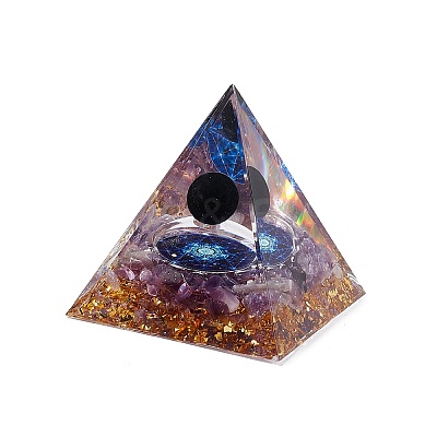 Orgonite Pyramid Resin Display Decorations DJEW-I017-01B-1