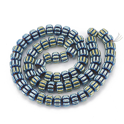Electroplate Non-magnetic Synthetic Hematite Corrugated Beads Strands G-T061-108C-1