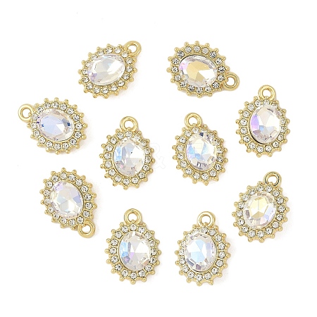 10Pcs Alloy Rhinestone Pendants ALRI-YW0001-25A-1