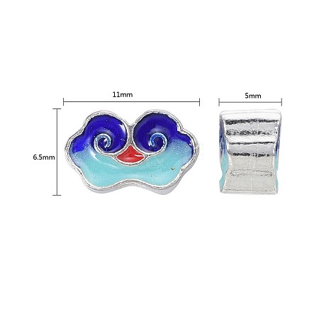 Chinese Style Alloy Enamel Beads ENAM-P160-17A-S-1