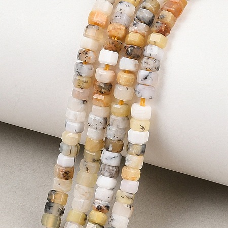 Natural Dendritic African Opal Beads Strands G-G345-C21-2x4mm-1