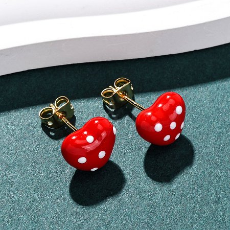 Brass Micro Pave Cubic Zirconia Stud Earrings LS-EJEW-D328-01G-03-1