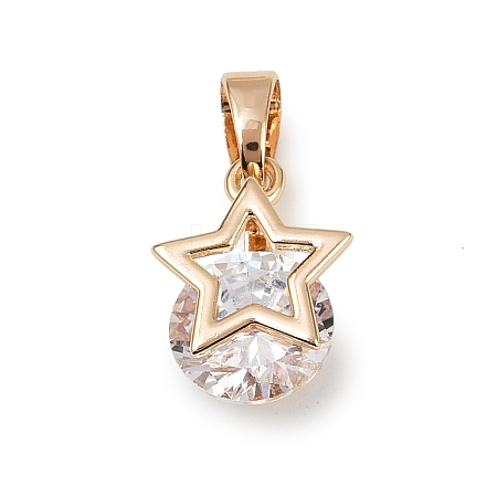 Brass Micro Pave Cubic Zirconia Pendants KK-E795-03KCG-02-1