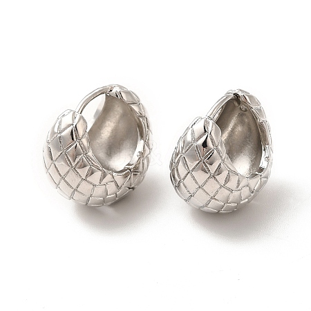 Rack Plating Brass Chubby Hoop Earrings for Women EJEW-H091-40P-1