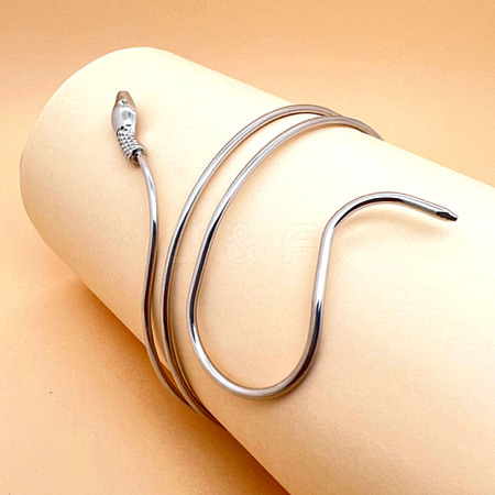 Alloy Upper Arm Open Cuff Bangles for Women LS-BJEW-U037-01A-P-1