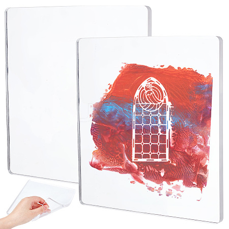 Silicone Reusable Gel Printing Plate for Arts and Crafts DIY-WH0816-134B-1