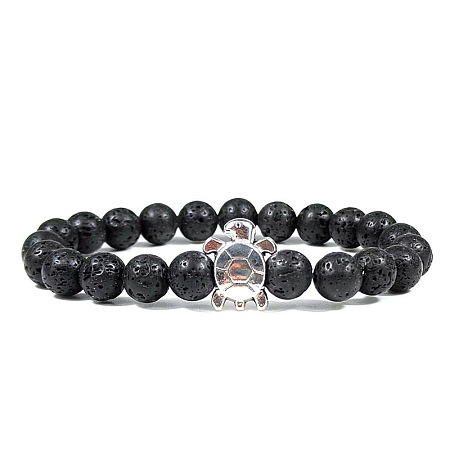 Natural Lava Rock Stretch Bracelets TY1560-1-1