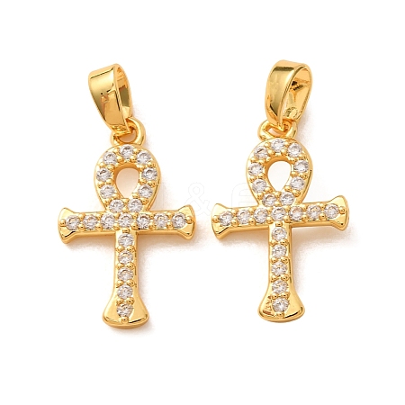 Brass Micro Pave Clear Cubic Zirconia Pendants CU-CBA0D78-01G-1