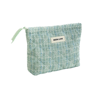 Polyester with Cotton Zipper Clutch Bags PW-WGF2788-01-1