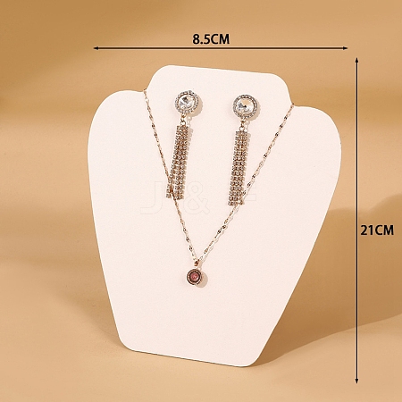 Wood Covered with PU Leather Jewelry Bust Display Stands for Necklaces PW-WG77498-02-1