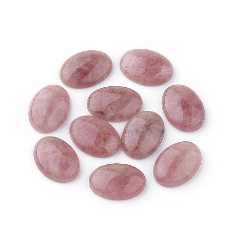 Natural Strawberry Quartz Gemstone Cabochons G-T020-13x18mm-28-1