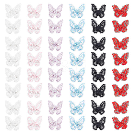 CRASPIRE 48Pcs 6 Colors Lace Butterfly Alligator Hair Clips PHAR-CP0001-15-1