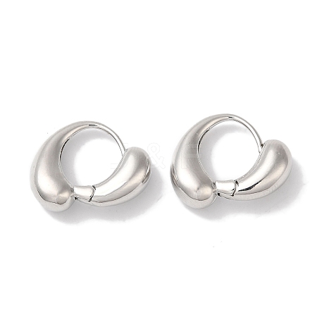 Teardrop Brass Hoop Earrings for Women EJEW-U008-15P-1
