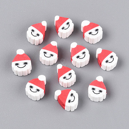 Christmas Theme Handmade Polymer Clay Beads CLAY-S091-75-1