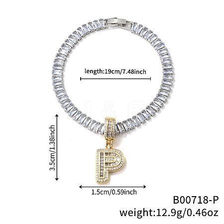 Fashionable Brass Micro Pave Clear Cubic Zirconia Charm Bracelets AF9298-16-1
