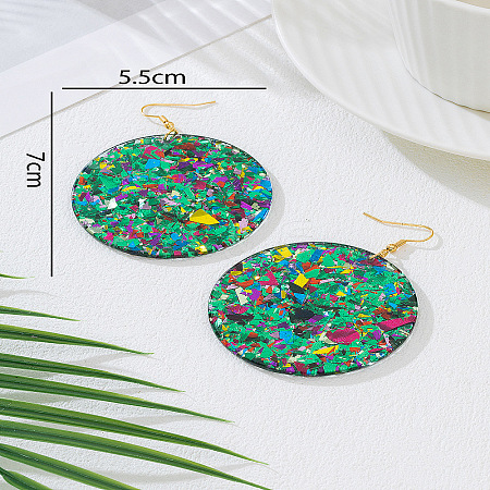 Acrylic Glitter Dangle Earrings for Women FS-WGAA719-06-1