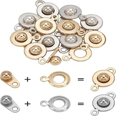 Unicraftale 304 Stainless Steel Snap Clasps STAS-UN0014-16-1