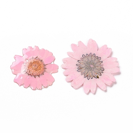 Opaque Resin Flower Cabochons RESI-L036-07B-1