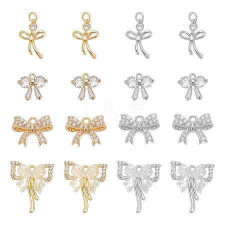 ARRICRAFT Alloy & Brass Cubic Zirconia Charms ZIRC-AR0001-27-1