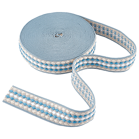 10 Yards Polyester Jacquard Ribbon OCOR-WH0101-187A-1