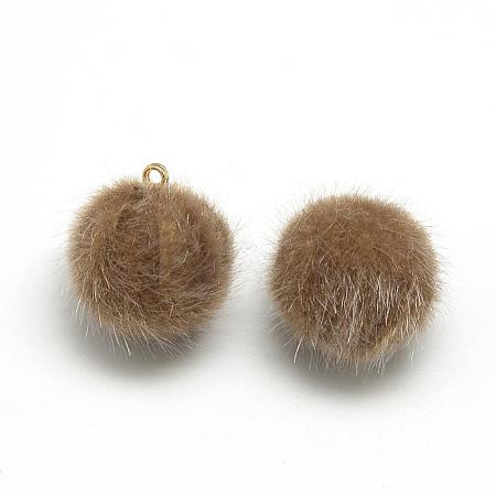 Faux Mink Fur Covered Charms WOVE-S084-37A-1