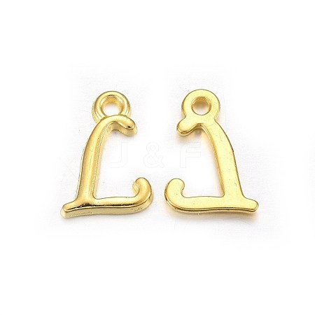 Golden Plated Alloy Letter Pendants PALLOY-J718-01G-L-1