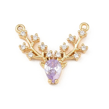 Brass Micro Pave Cubic Zirconia Pendants KK-F919-29G-03-1