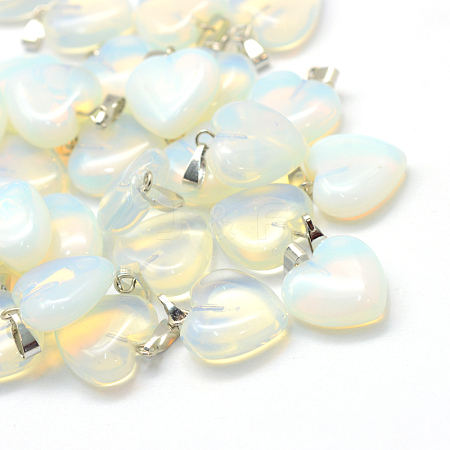 Heart Opalite Pendants G-Q371-10-1