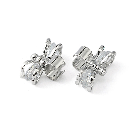 Bowknot Alloy Slide Charms ZIRC-R007-036A-02-1