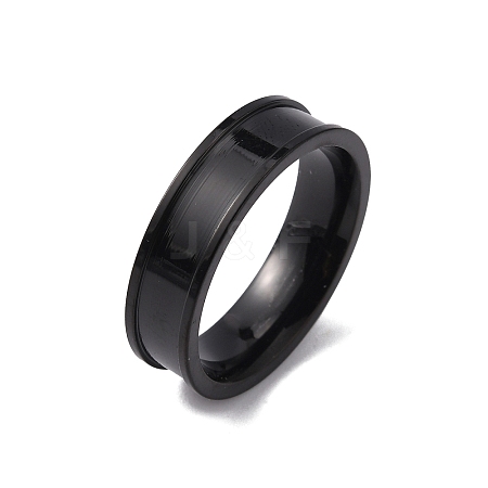 201 Stainless Steel Grooved Finger Ring Settings STAS-WH0027-27D-EB-1