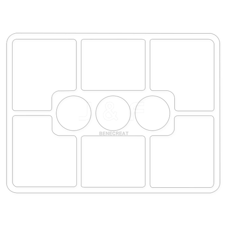 Rectangle 9 Pocket Acrylic Tray Router Templates for Woodworking FIND-WH0420-59-1