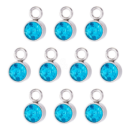 10Pcs Glass Rhinestone Charms STAS-TA0003-26K-1