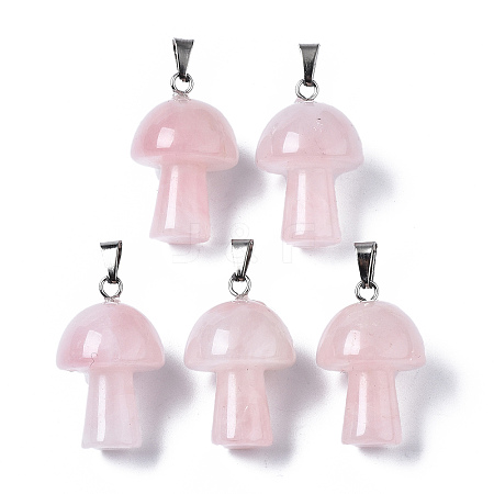 Natural Rose Quartz Pendants X-G-N0325-10I-1