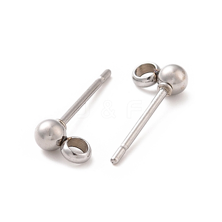 304 Stainless Steel Ear Stud Components STAS-F227-18C-P01-1