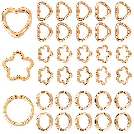 180Pcs 3 Styles CCB Plastic Bead Frame CCB-SP0001-08G-1