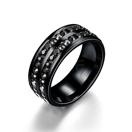 201 Stainless Steel Rhinestone Finger Ring FS-WGE7DD5-06-1