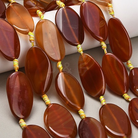 Natural Banded Agate Beads Strands G-F825-H01-03A-1