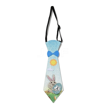 Easter Theme Rabbit Egg Glitter Felt Necktie LS-AJEW-C030-01C-1
