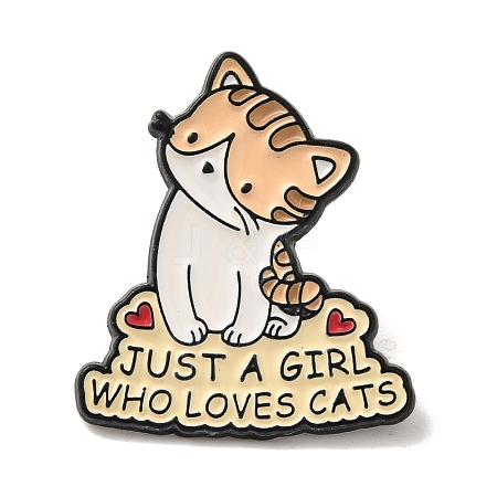 Cartoon Kitten Enamel Pins JEWB-K022-02B-EB-1