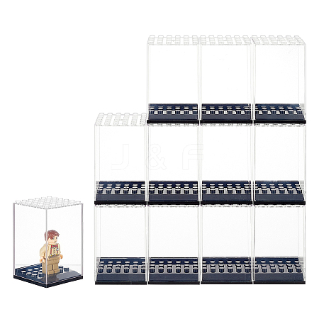 Transparent Plastic Minifigures Display Case LS-ODIS-WH0043-25-1