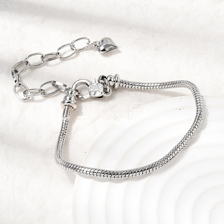 Brass Snake Chain Bracelets for Women BJEW-H639-08P-1