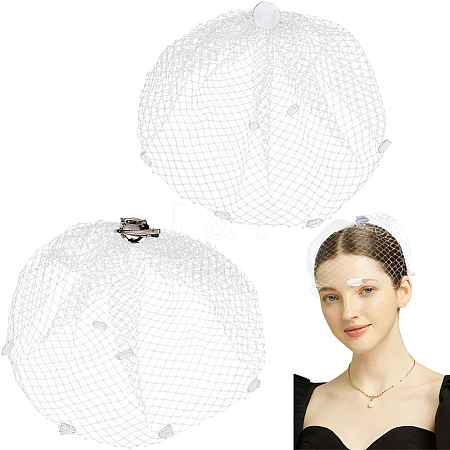 Polyester Mesh Bridal Veils AJEW-WH0470-10A-1