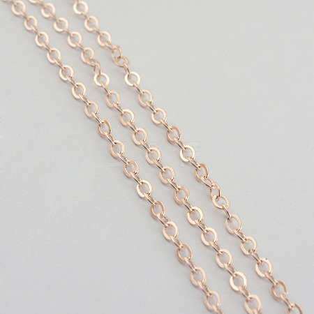 Brass Flat Oval Cable Chains CHC029Y-RG-1
