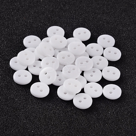2-Hole Flat Round Resin Sewing Buttons for Costume Design BUTT-E119-14L-19-1