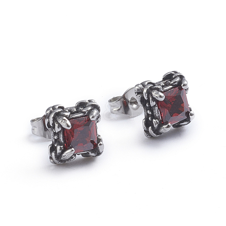 Retro 304 Stainless Steel Stud Earrings EJEW-L248-056AS-1