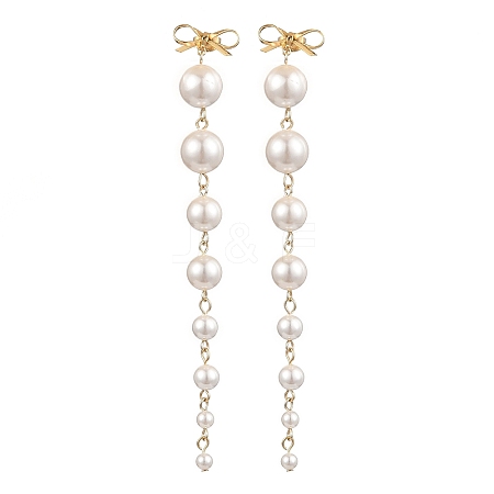 Shell Pearl Round Stud Earrings for Women EJEW-JE06195-02-1