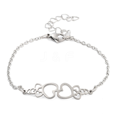 Non-Tarnish Stainless Steel Cable Chain Link Bracelets for Women Men STAS-Z061-01P-09-1