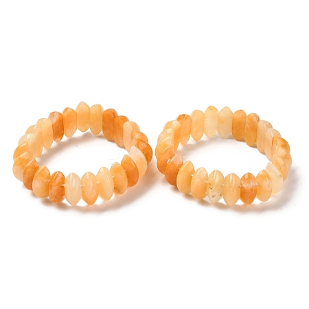 Bicone Natural Topaz Jade Beads Stretch Bracelets for Women Men BJEW-C097-05N-1